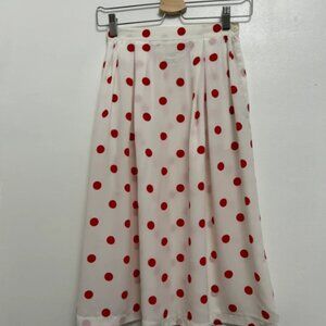 Lloyd Williams Vintage White/Red Polka Dot Skirt Size 4 W24